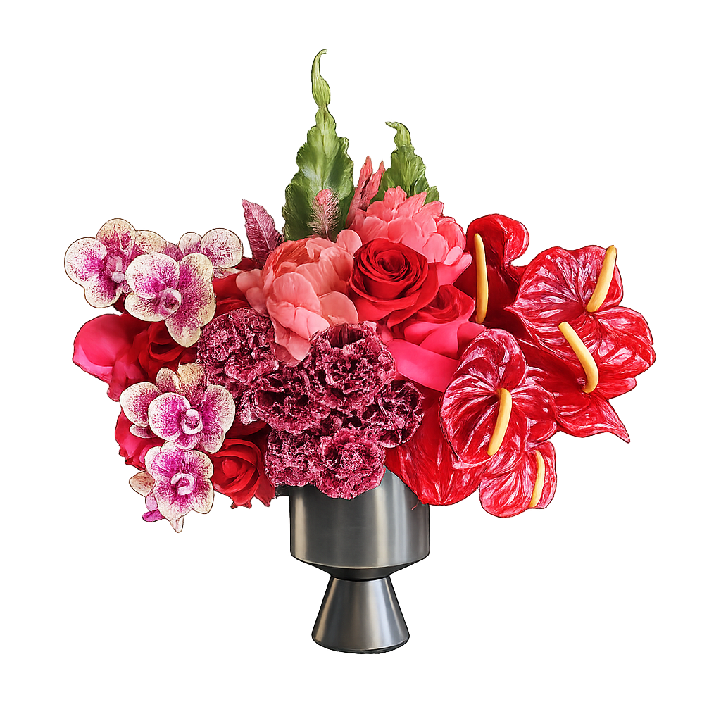 anthurium artificial flowers AFG 300-1 Modern Anthurium & Orchid Art Floral Arrangement – Amazing Flowers Miami