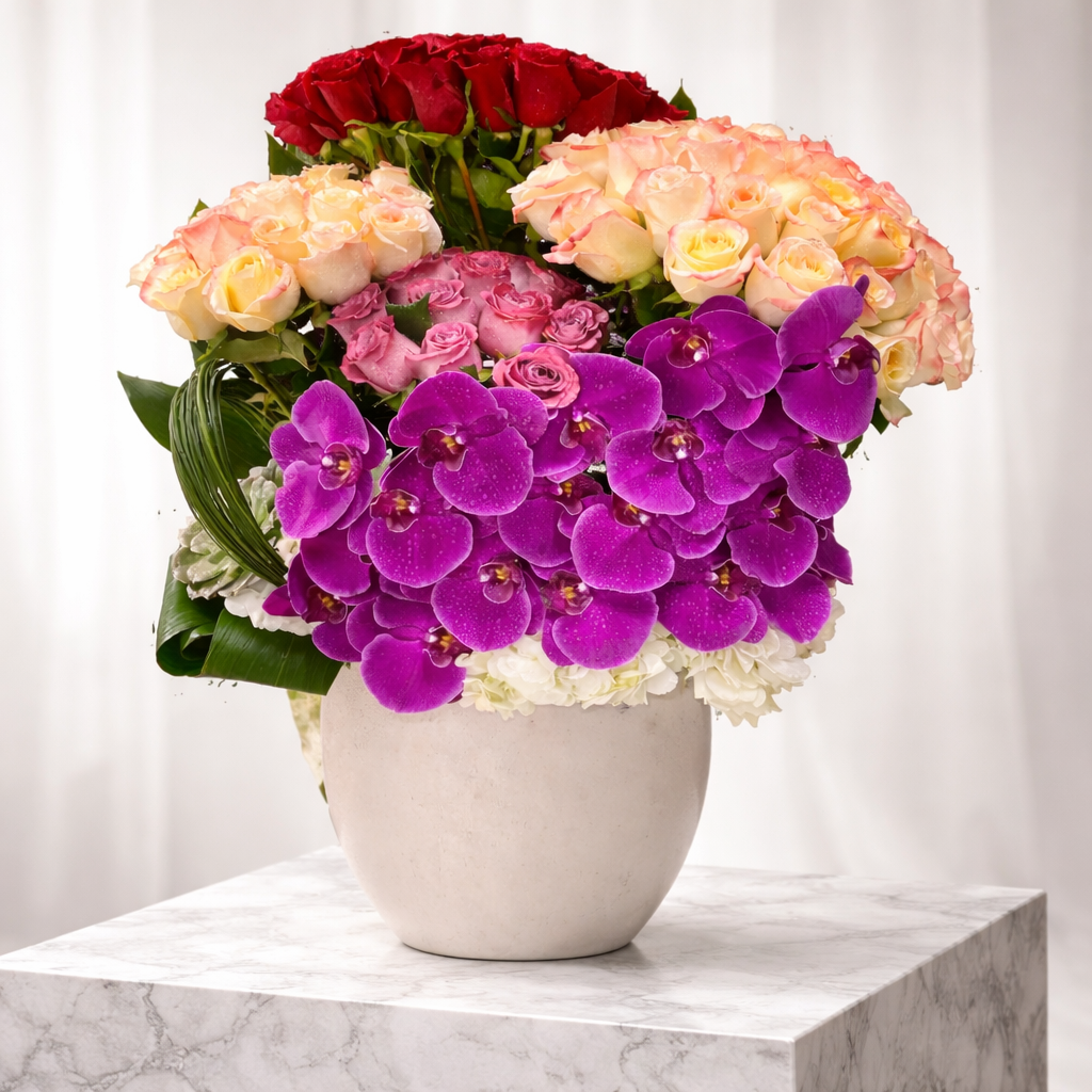 AF0 700-1 Luxury Orchids & Roses – Same Day Delivery Miami