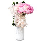 AF 300-10 Pink Peonies & White Orchids in Marble Vase – Delivery Miami Same Day