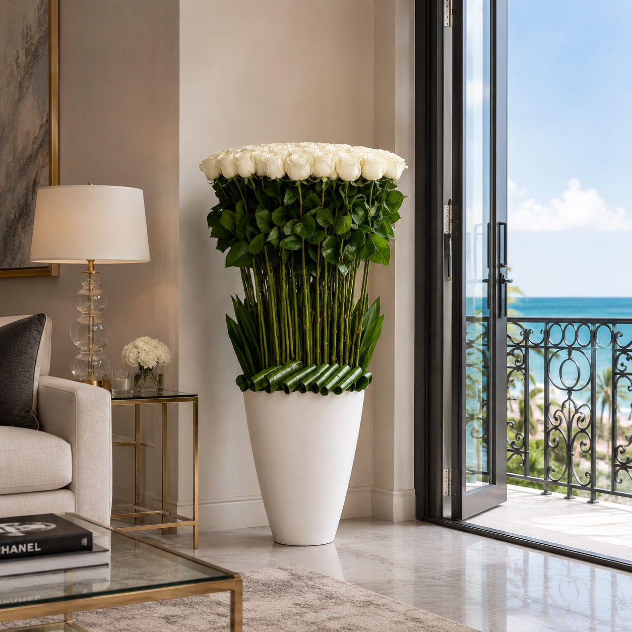 Ivory Rose Arrangement – Delivery Miami Same Day