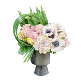 AFM 185-3 Blush Anemone & Succulent Pedestal Vase Flower Arrangement w/ Same Day Flower Delivery, Miami