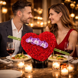 AFV 380-1 Heart-Shaped Red Roses & Orchids in Bamboo – Delivery Miami Same Day
