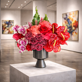 AFG 300-1 Modern Anthurium & Orchid Art Floral Arrangement