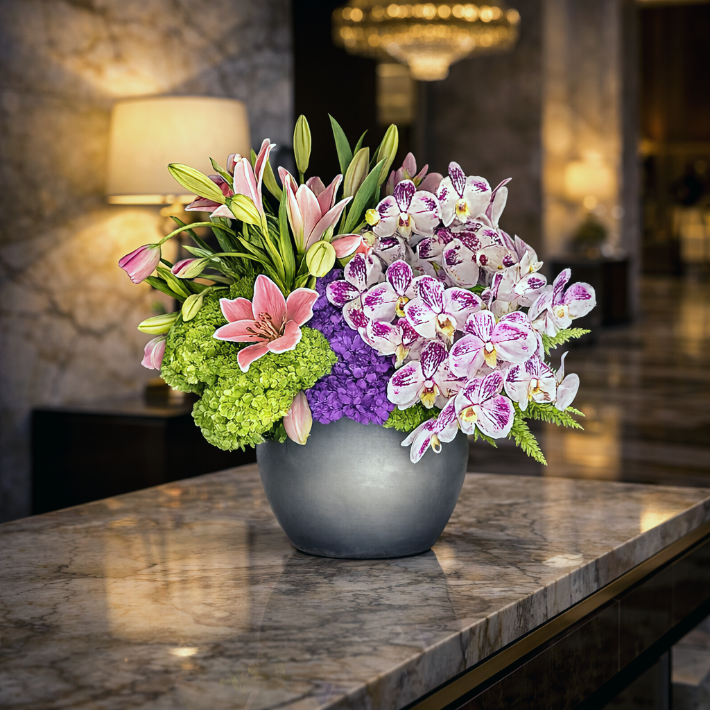 AFG 321-1 Luxury Orchid & Lily Designer Floral Arrangement