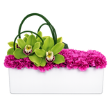 AFP 100-2 Green Orchid And Pink Carnation Ceramic Vase Arrangement