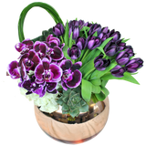 AFP 250-1 Luxury Purple Tulips & Phalaenopsis Orchids – Same Day Delivery Miami