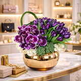 AFP 250-1 Luxury Purple Tulips & Phalaenopsis Orchids – Same Day Delivery Miami